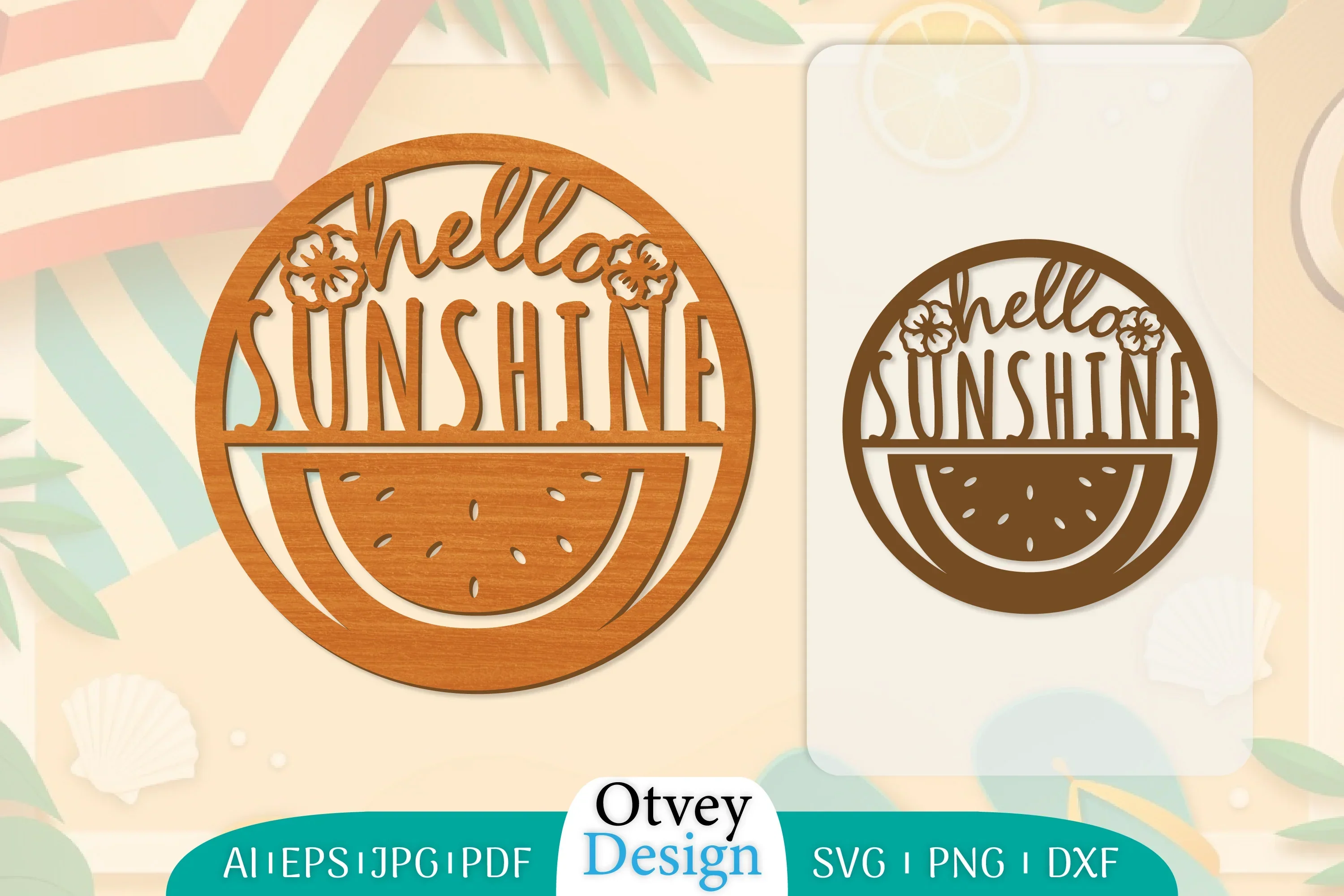 Hello Summer Round Lasercut SVG Bundle