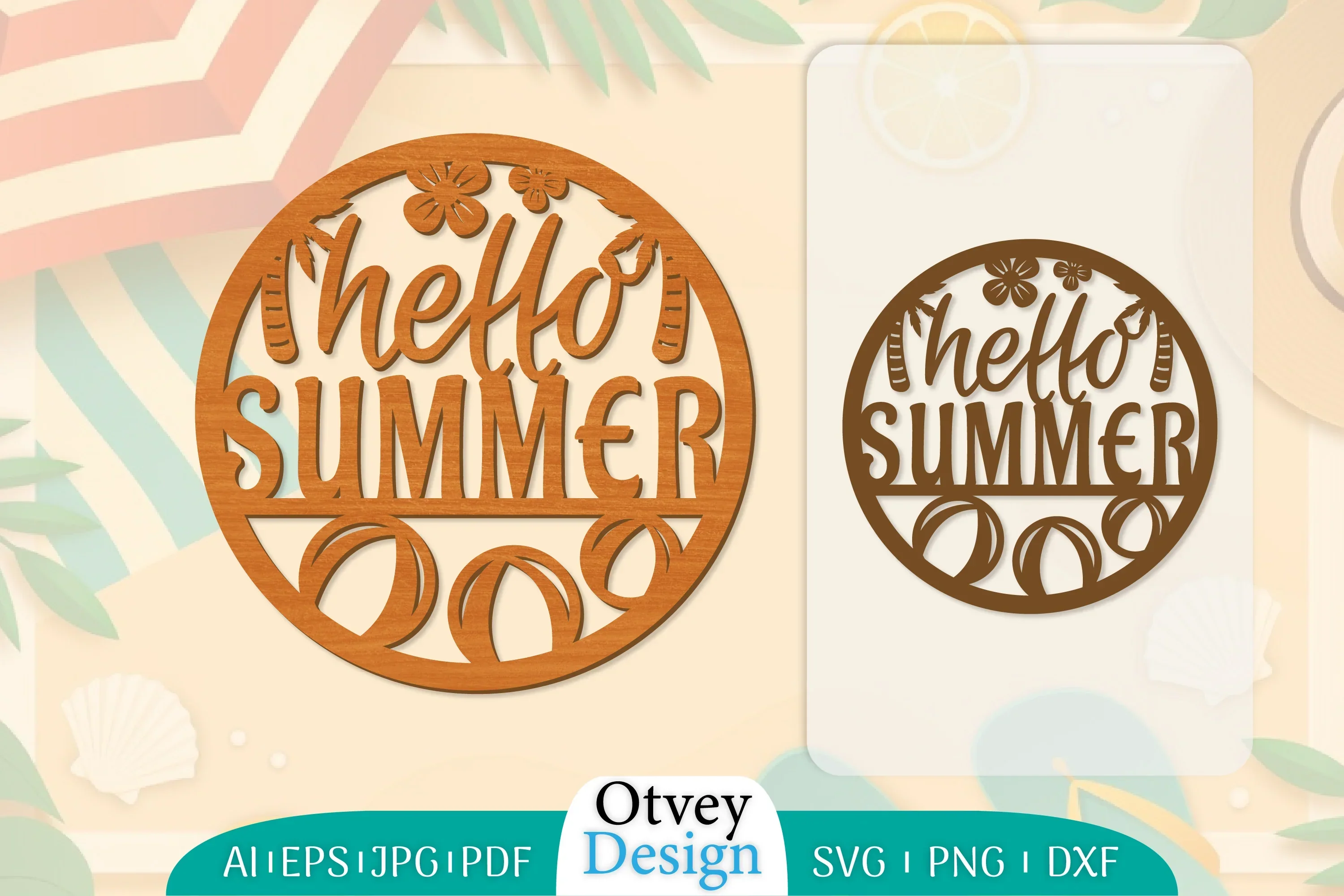 Hello Summer Round Lasercut SVG Bundle191
