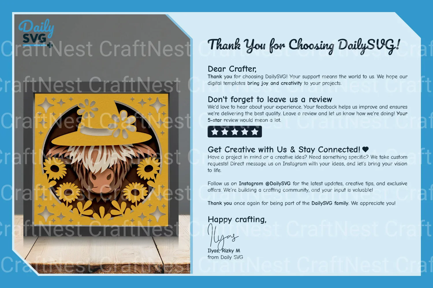 Highland Cow Floral Papercut SVG Bundle - Image 3