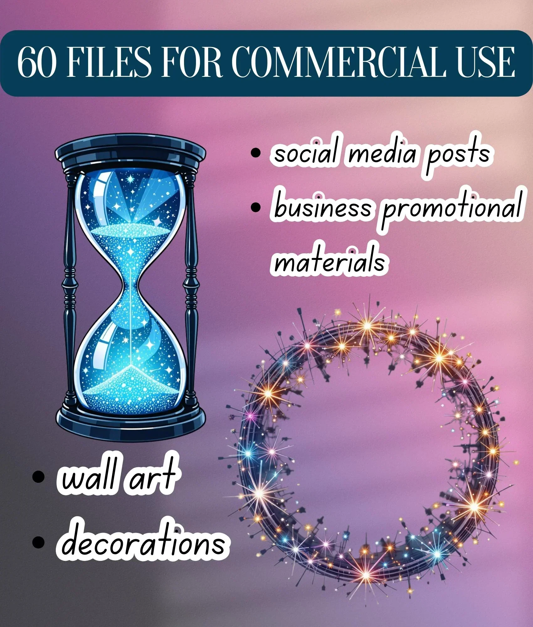 Holographic Celestial Clipart Bundle - Image 2