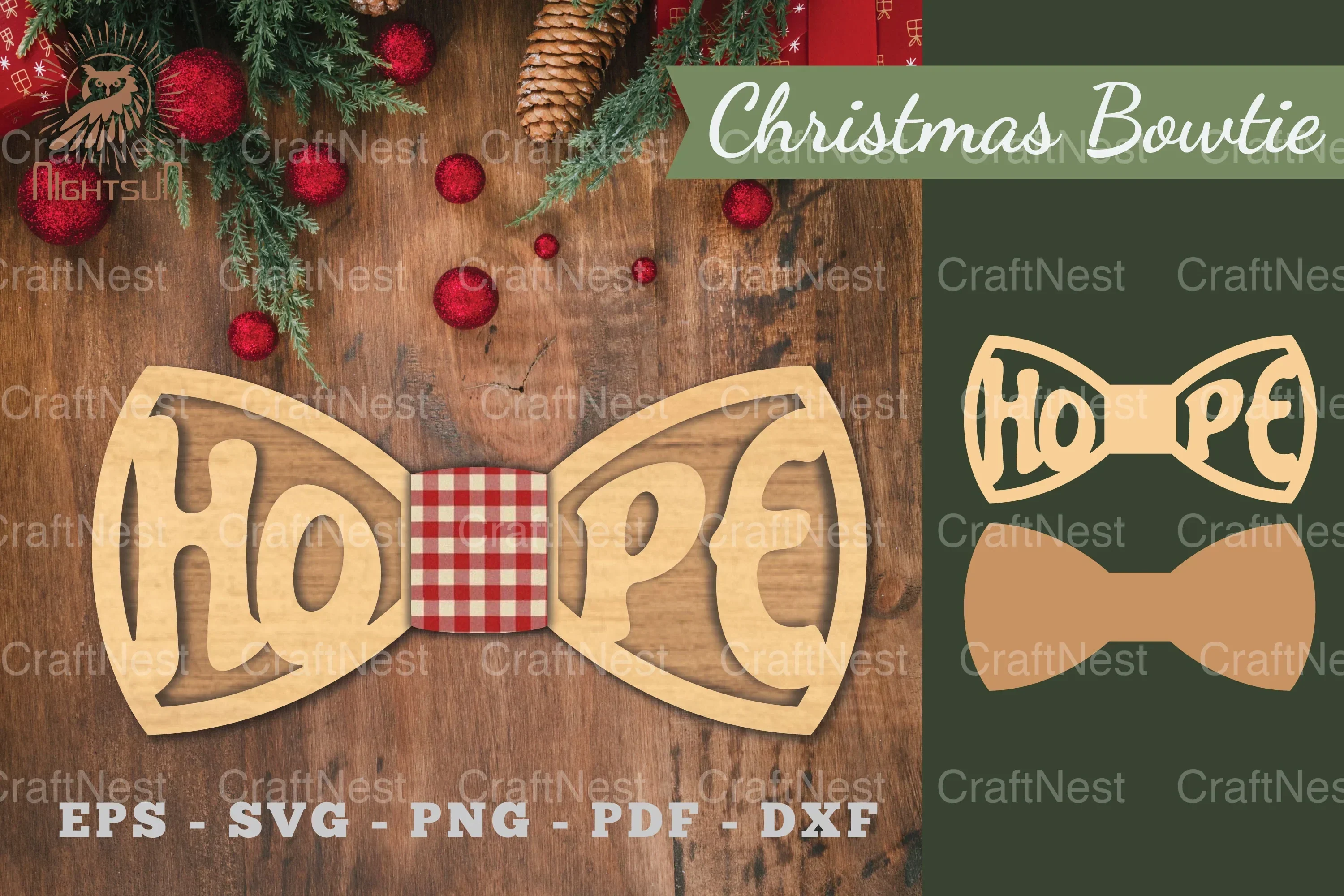 Hope Laser Cut Bowtie Clipart Bundle