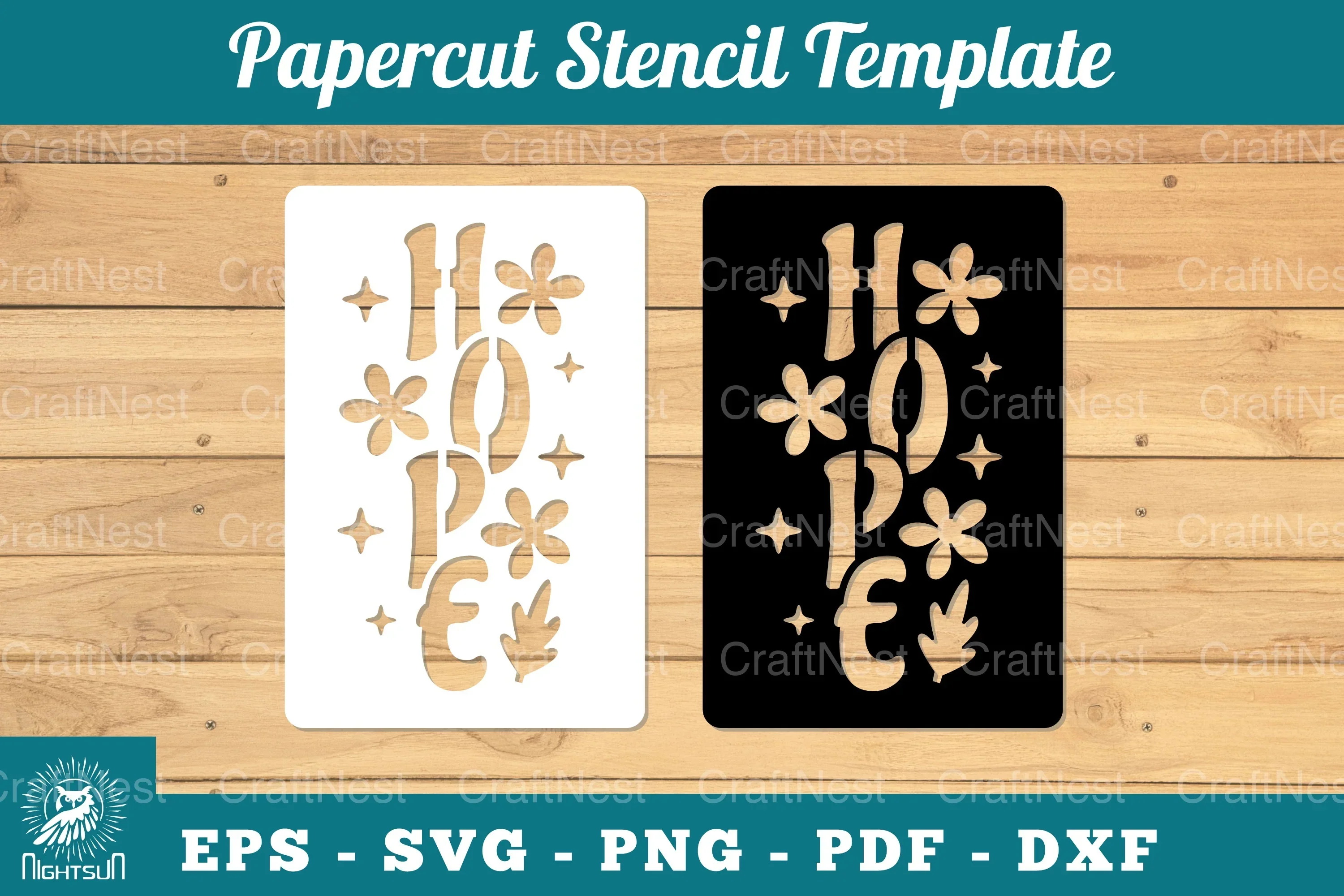 Hope Papercut Stencil Clipart Bundle