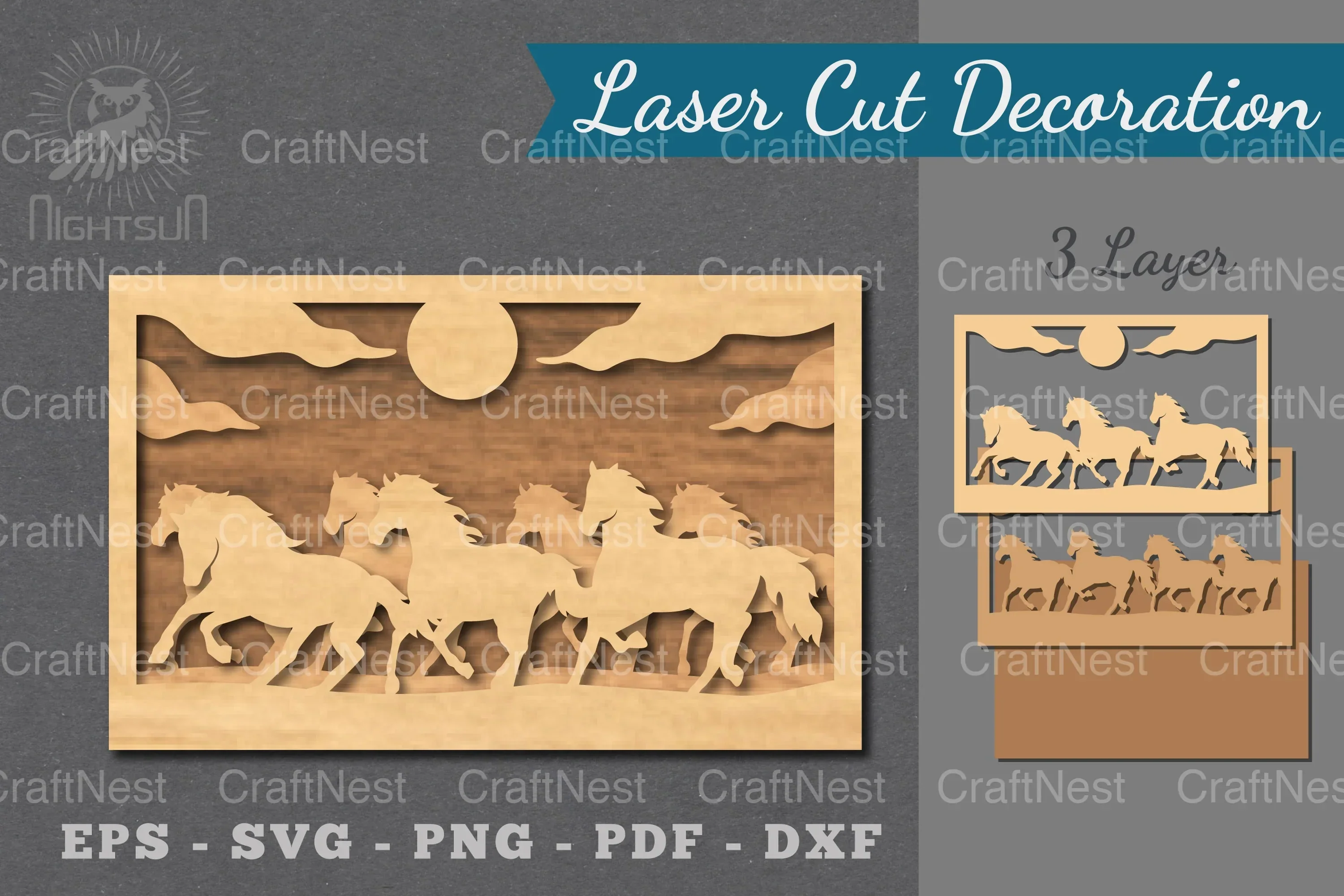 Horse Riding Laser Cut Decoration Clipart Bundle