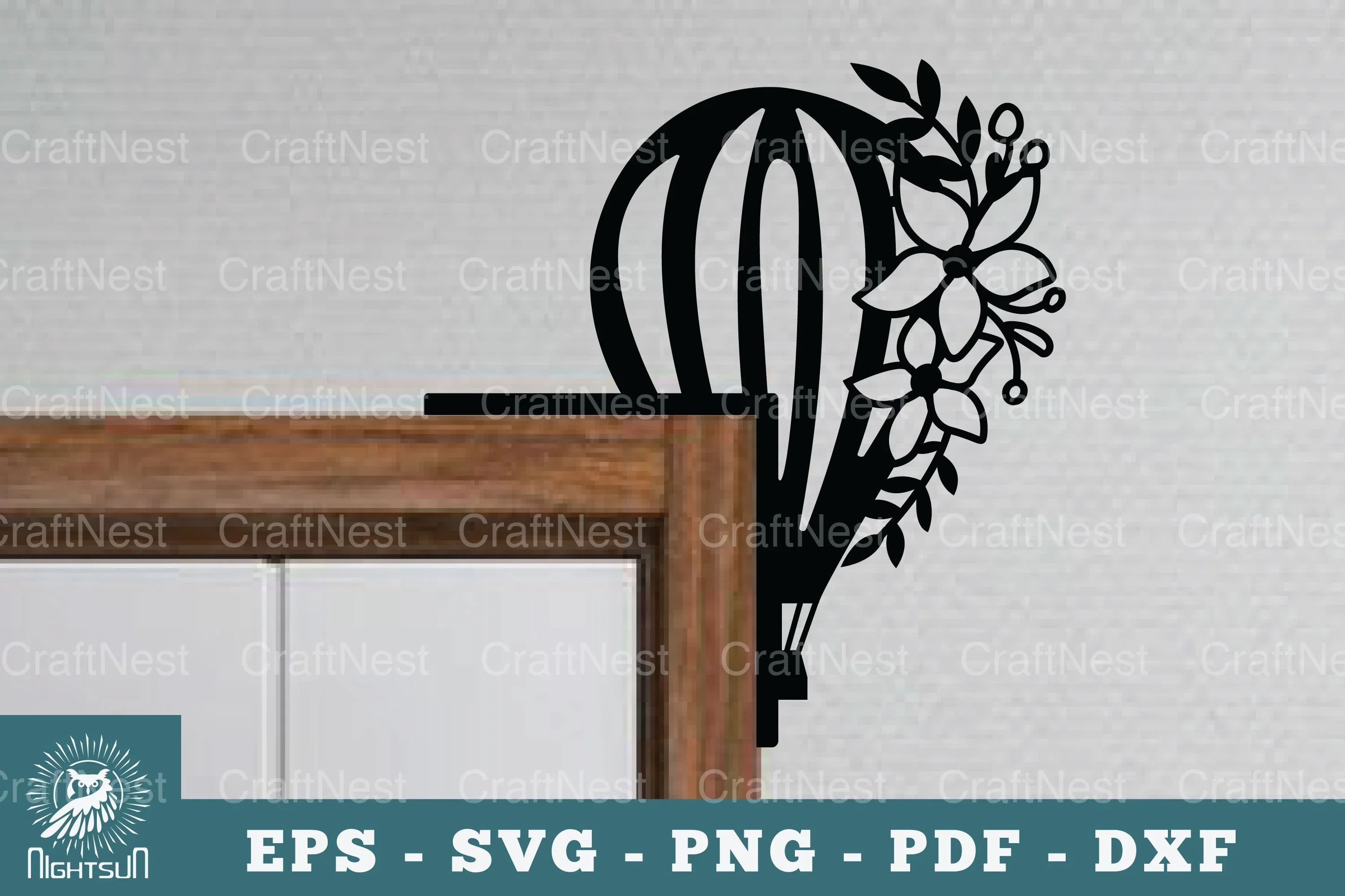 Hot Air Balloon Door Corner Lasercut Clipart Bundle