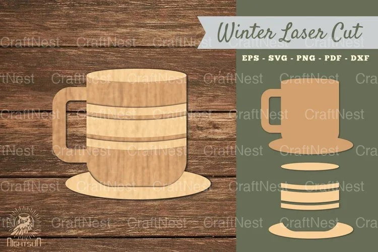 Hot Cocoa Laser Cut Decoration Clipart Bundle