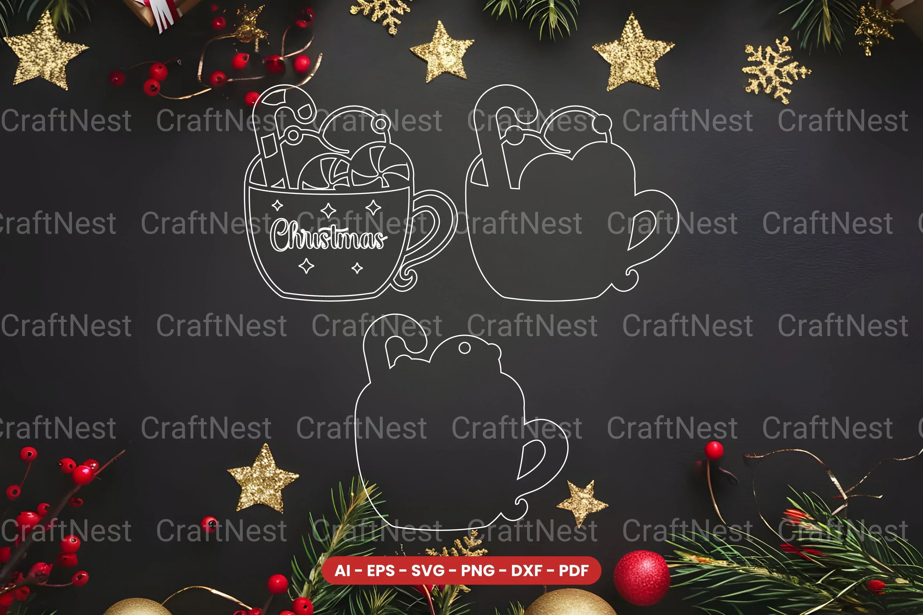 Hot Cocoa Lasercut SVG Bundle - Image 2