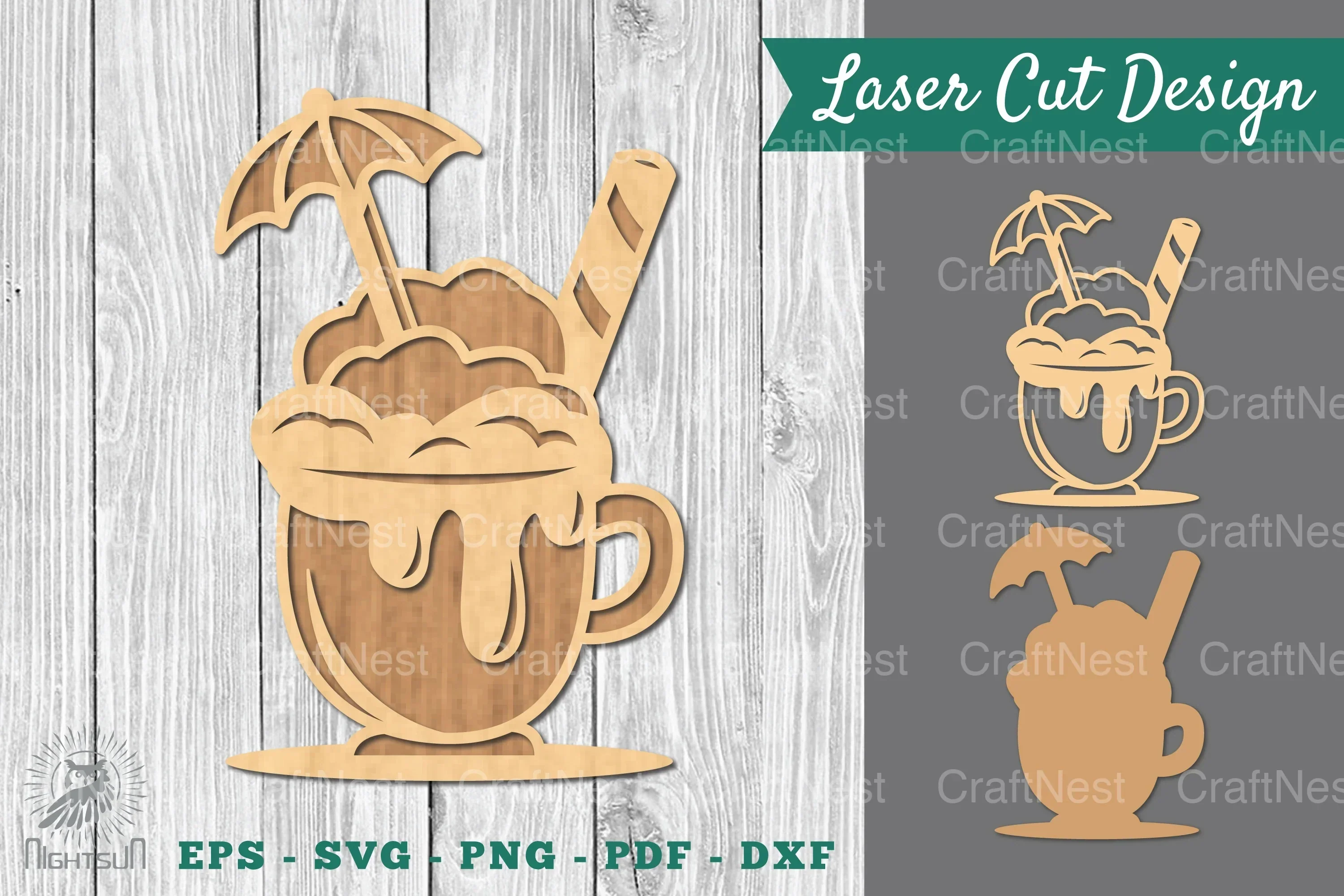 Ice Cream Laser Cut Decoration Clipart Bundle