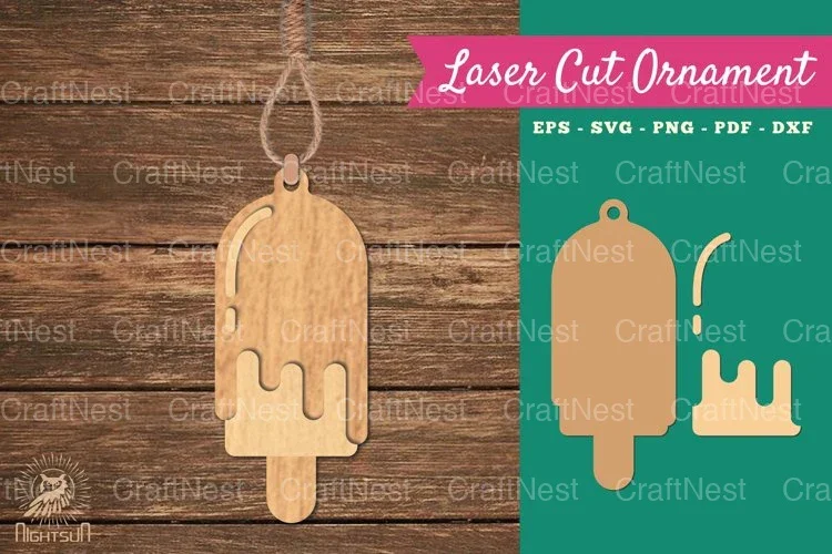Ice Cream Laser Cut Ornament SVG Bundle