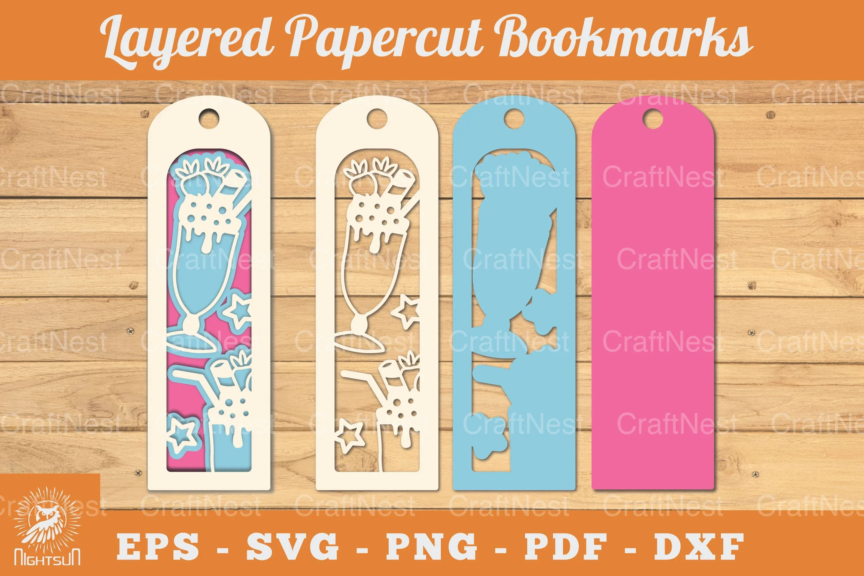 Ice Cream Papercut Bookmark SVG Bundle