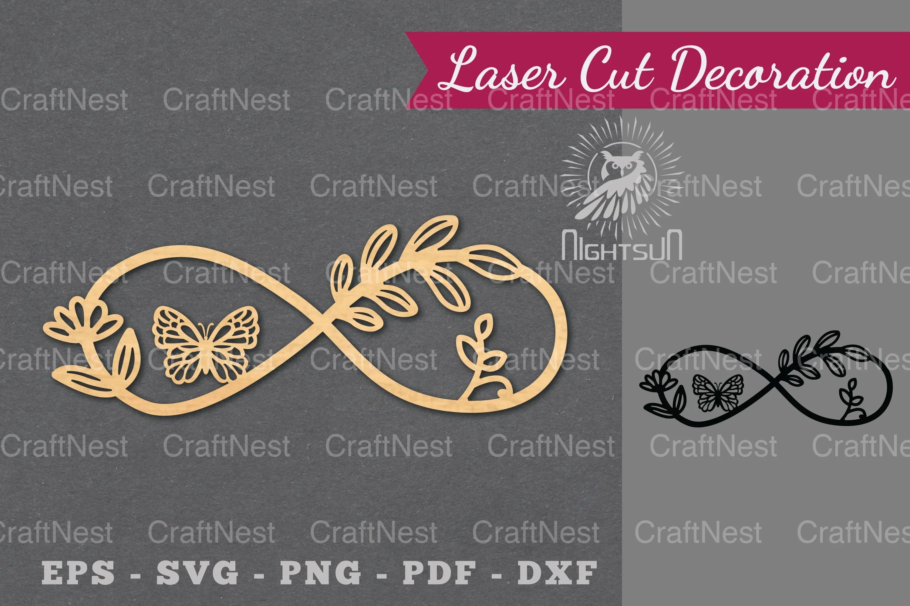 Infinity Floral Laser Cut Decoration Clipart Bundle