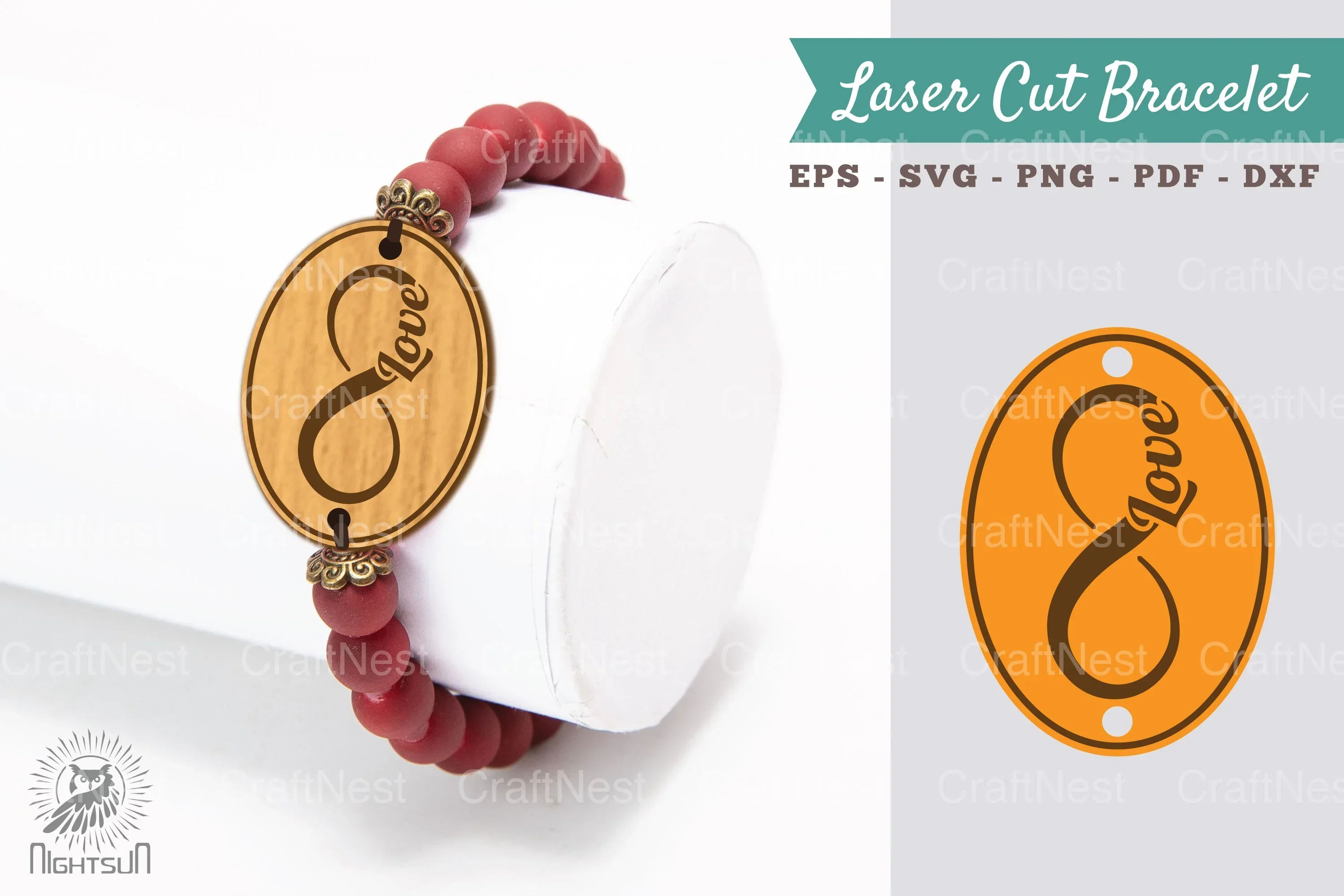 Infinity Love Laser Cut Bracelet Design Bundle