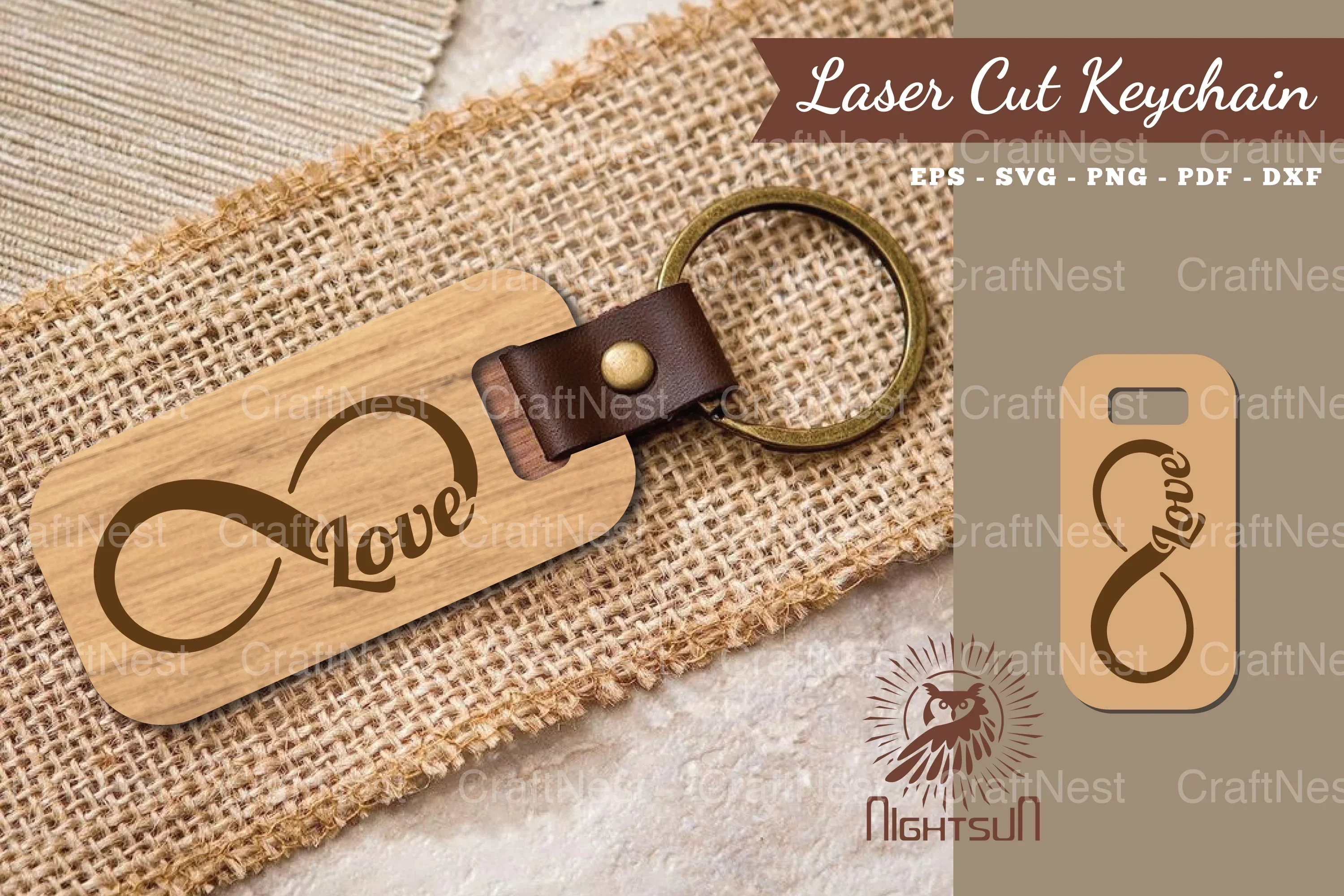 Infinity Love Laser Cut Keychain Design Bundle
