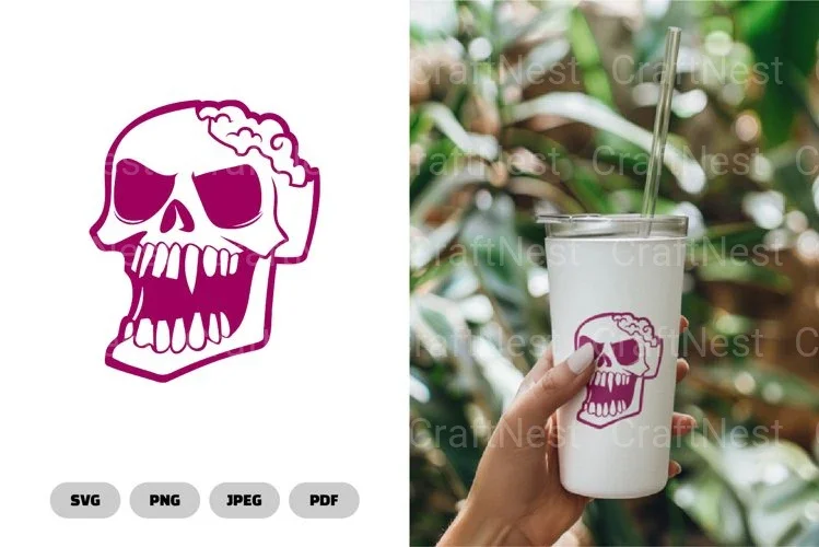 Isolated Skull Head Cut Clipart Bundle