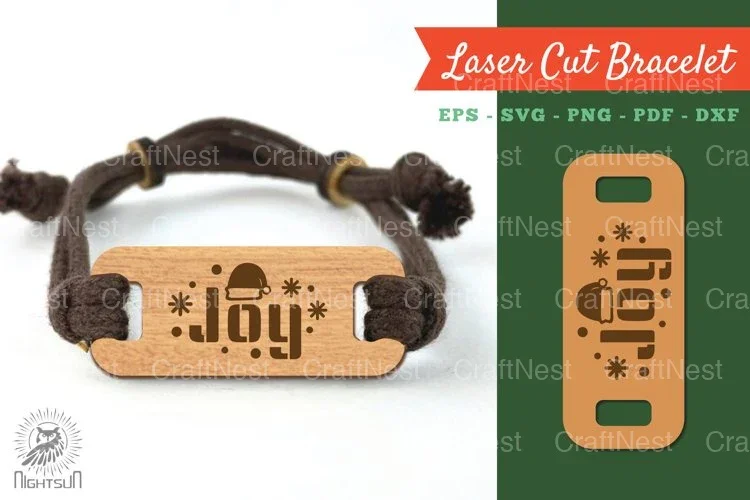 Joy Laser Cut Bracelet SVG Design Bundle