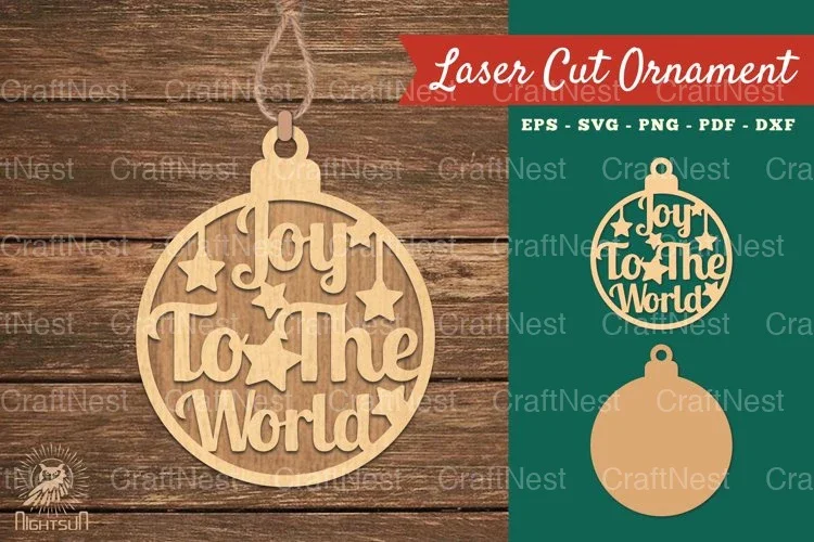 Joy to the World Laser Cut Ornament SVG Bundle
