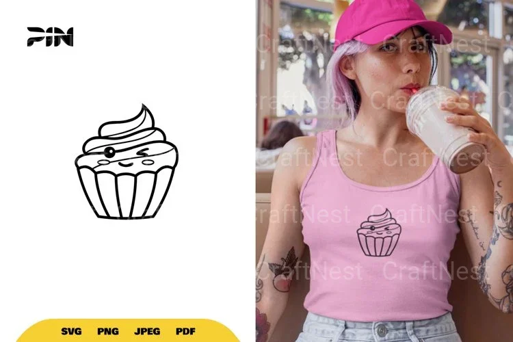 Kawaii Cupcake Clipart Bundle