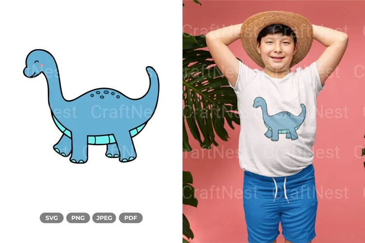 Kawaii Dino Dinosaur Doodle Clipart Bundle
