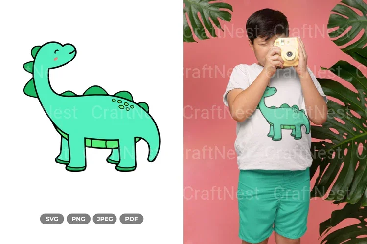 Kawaii Dino Dinosaur Doodle Clipart Bundle