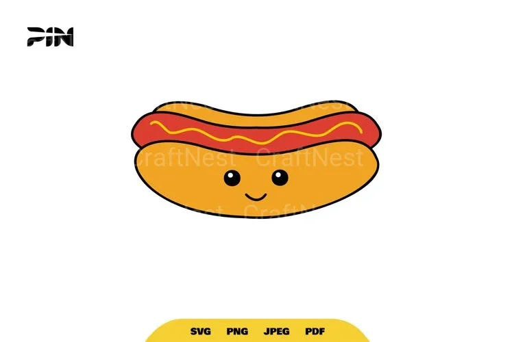 Kawaii Fast Food Cute Hotdog Clipart Bundle