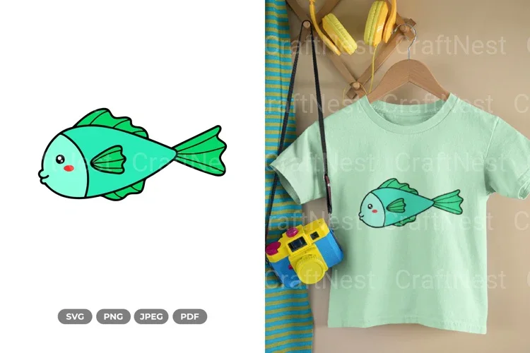 Kawaii Fish Sea Animal Decal Clipart Bundle