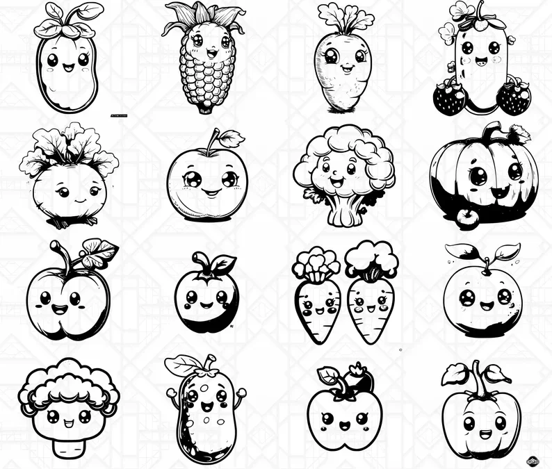Kawaii Fruits SVG Bundle - Image 3