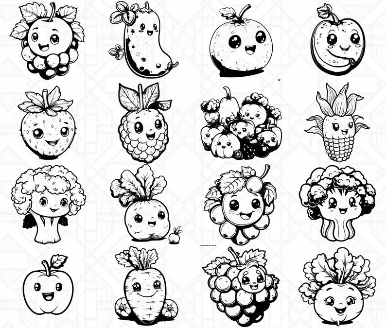 Kawaii Fruits SVG Bundle - Image 4