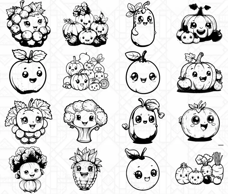 Kawaii Fruits SVG Bundle - Image 6
