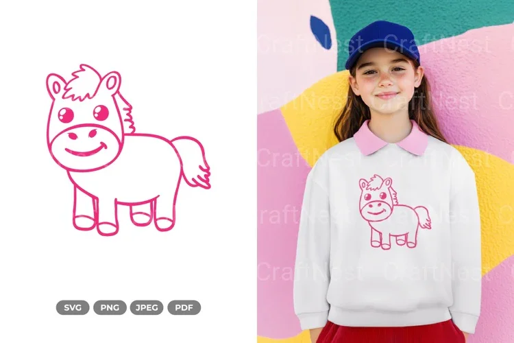 Kawaii Horse Farm Animal SVG Bundle
