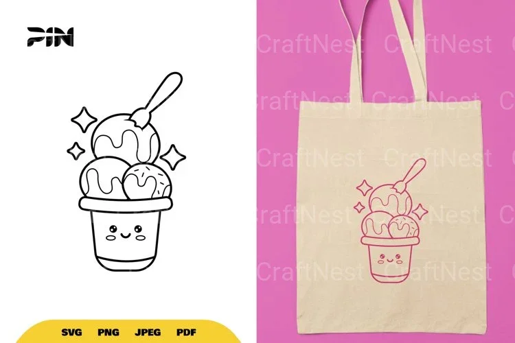 Kawaii Ice Cream Clipart Bundle