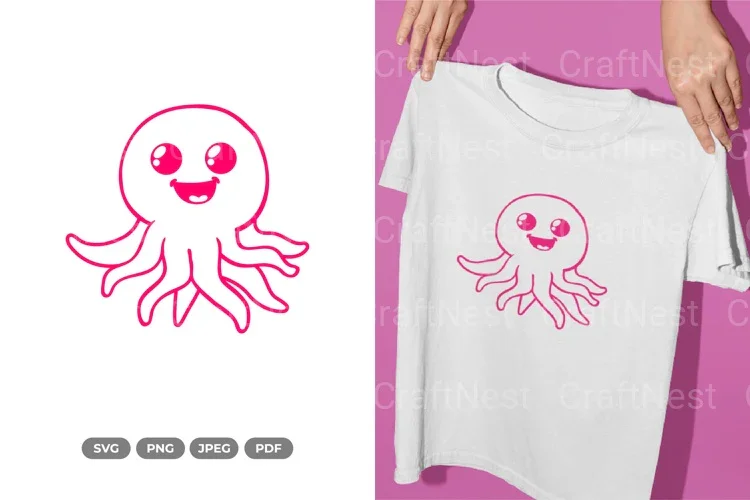Kawaii Octopus Sea Animal Clipart Bundle