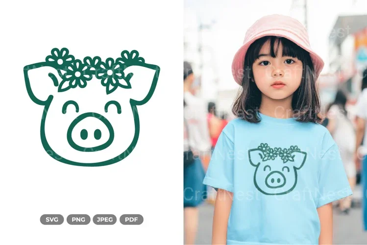 Kawaii Pig Clipart Bundle