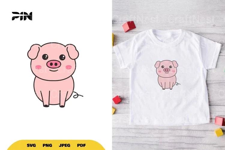 Kawaii Pig SVG Bundle Clipart