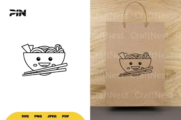 Kawaii Ramen Bowl SVG Bundle