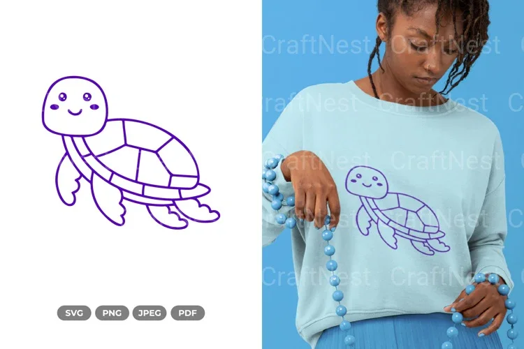 Kawaii Sea Turtle Sea Animal Clipart Bundle