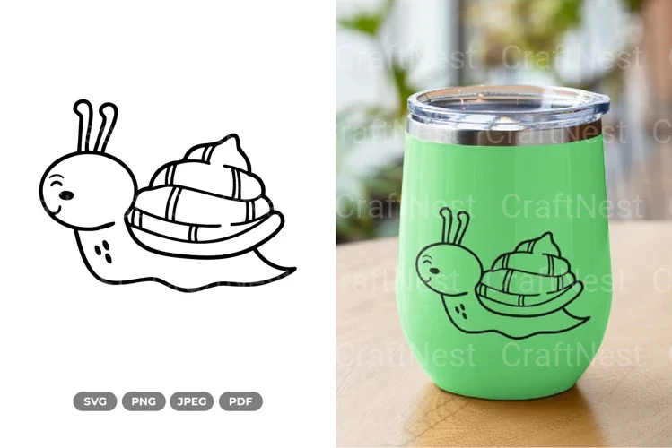 Kawaii Snail Spring Clipart Bundle