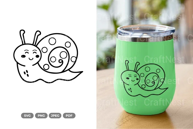 Kawaii Snail Spring SVG Bundle