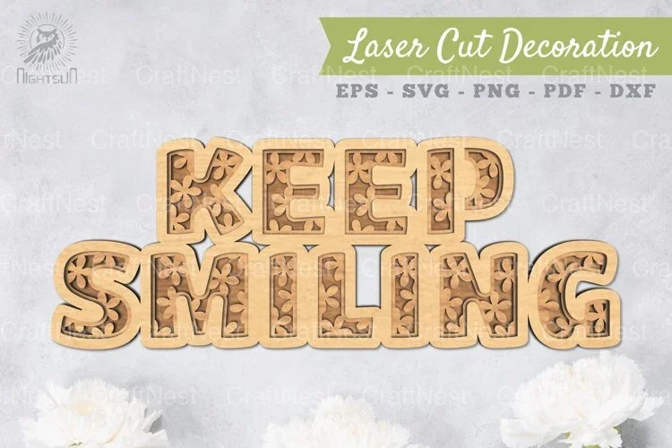 Keep Smiling 3D Lasercut Decoration Clipart Bundle