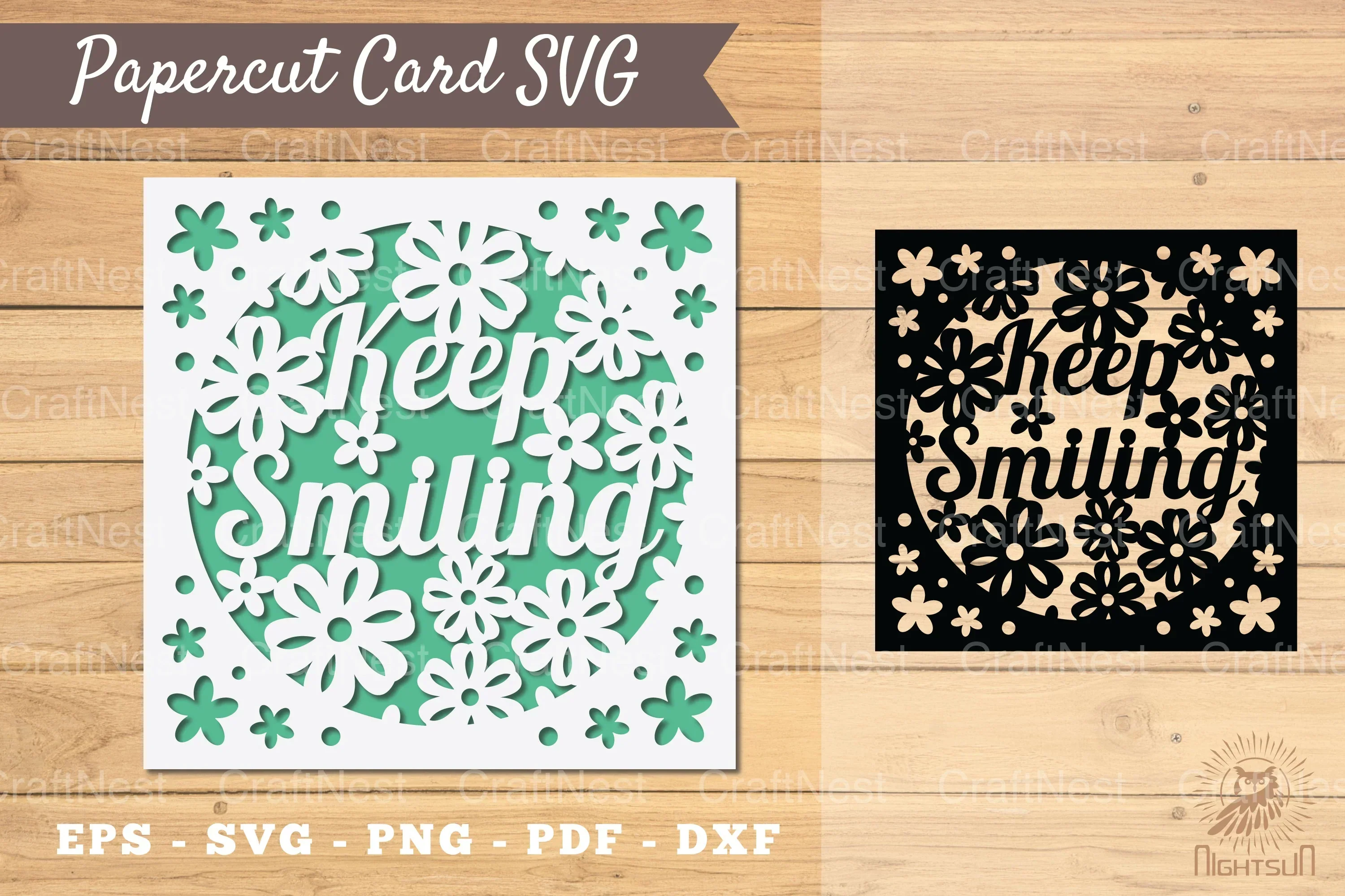 Keep Smiling Papercut Card Design Bundle