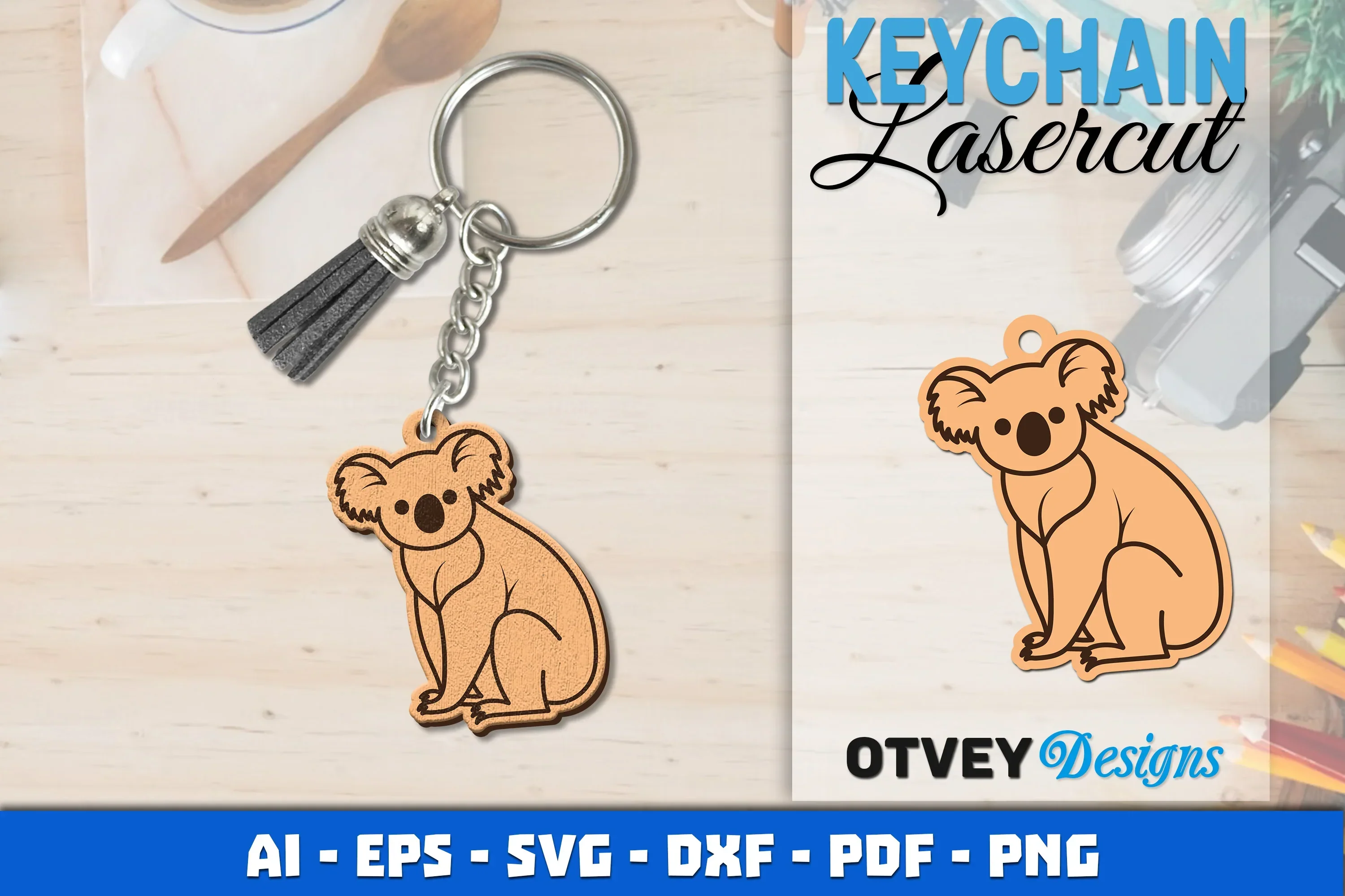 Keychain Animals Lasercut SVG Bundle