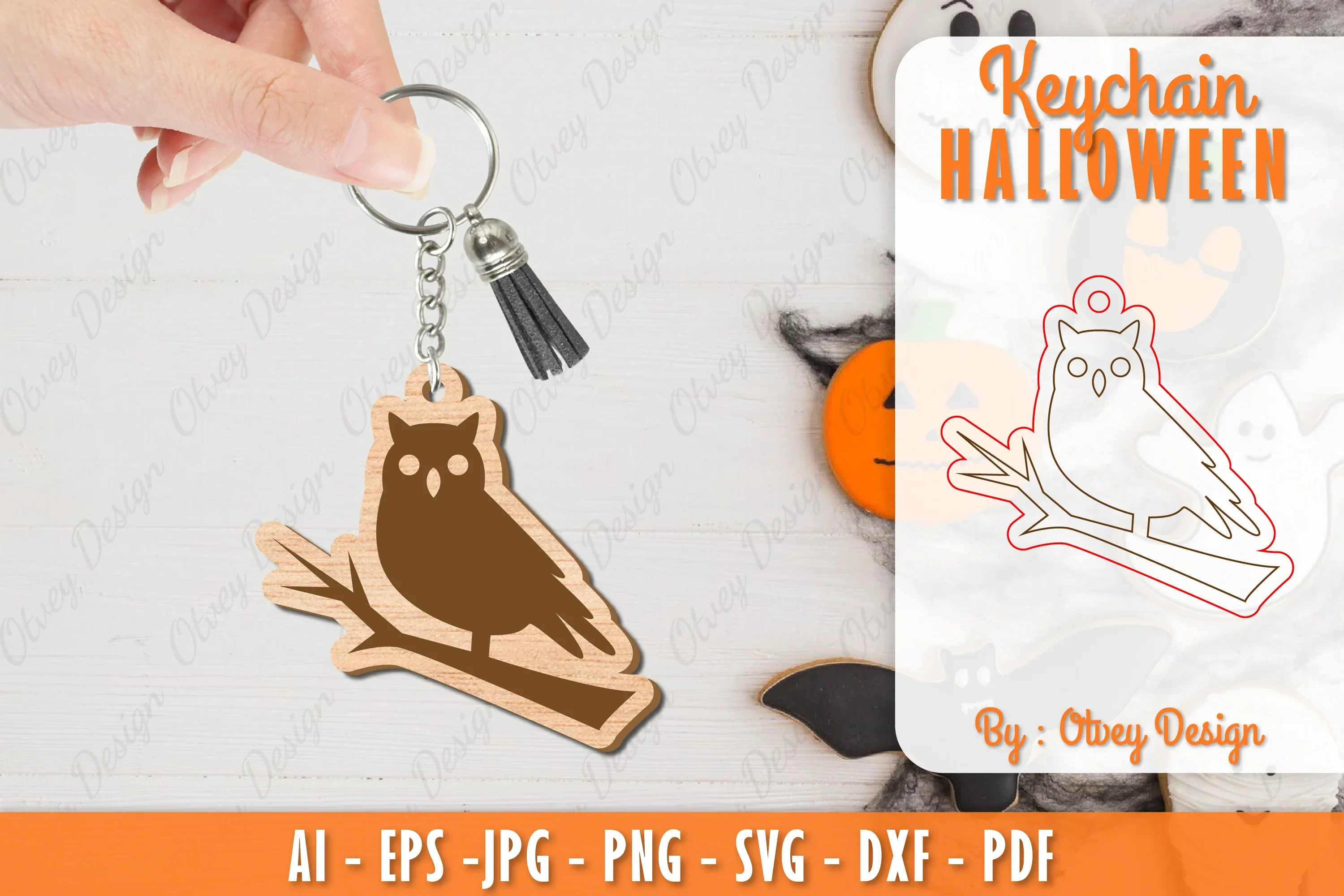 Keychain Halloween Lasercut SVG Bundle