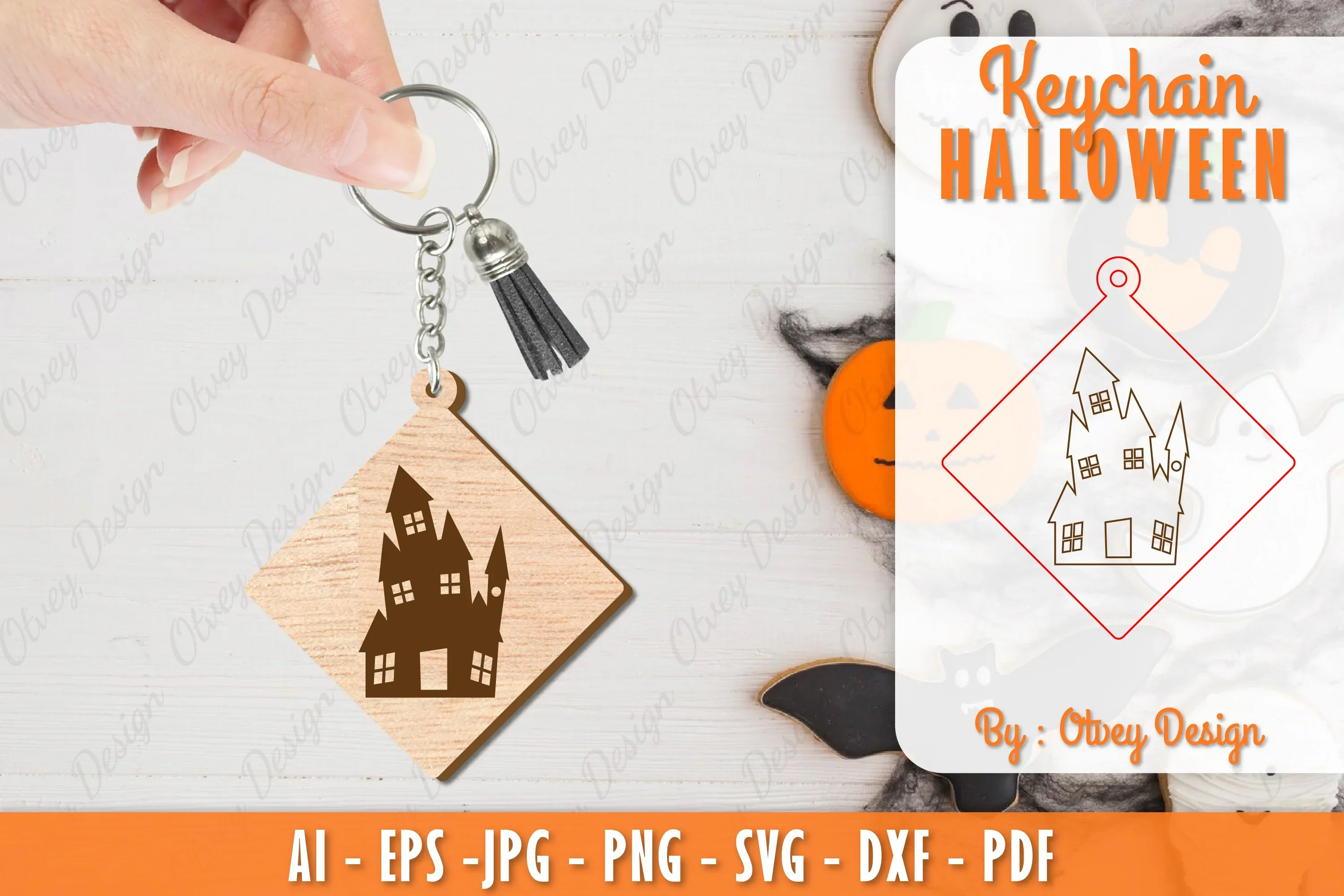 Keychain Halloween Lasercut SVG Bundle