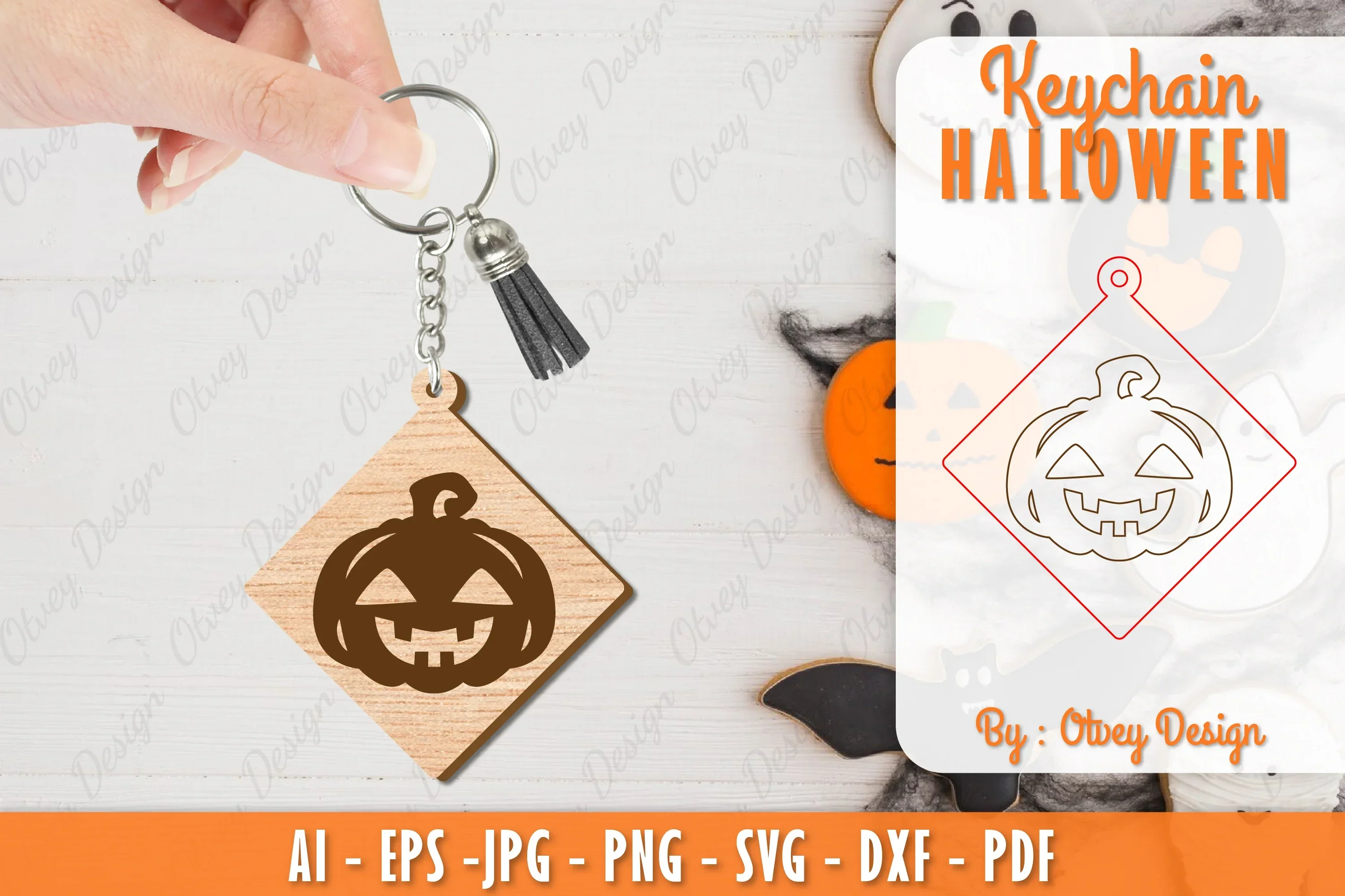 Keychain Halloween Lasercut SVG Bundle