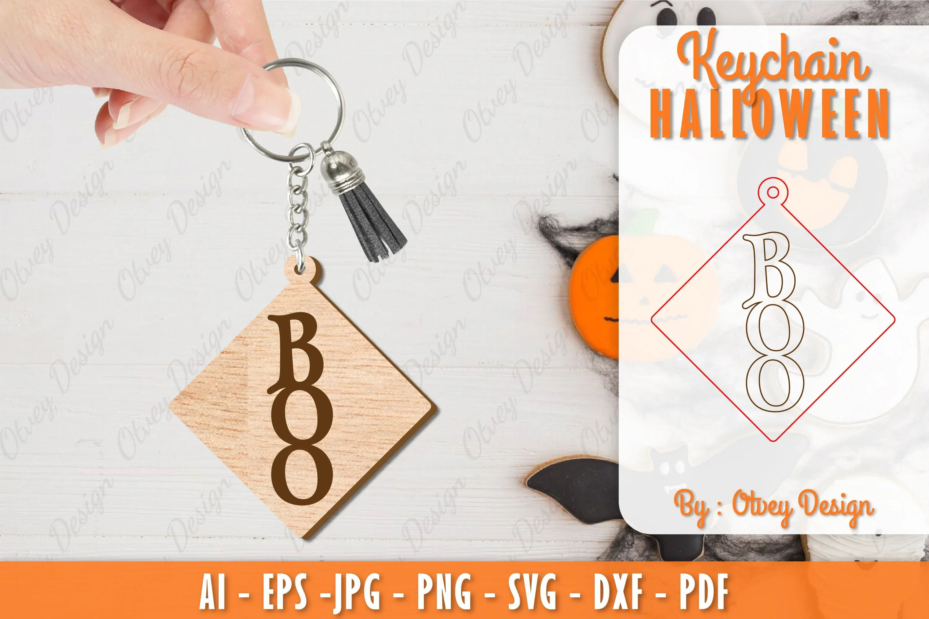 Keychain Halloween Lasercut SVG Bundle