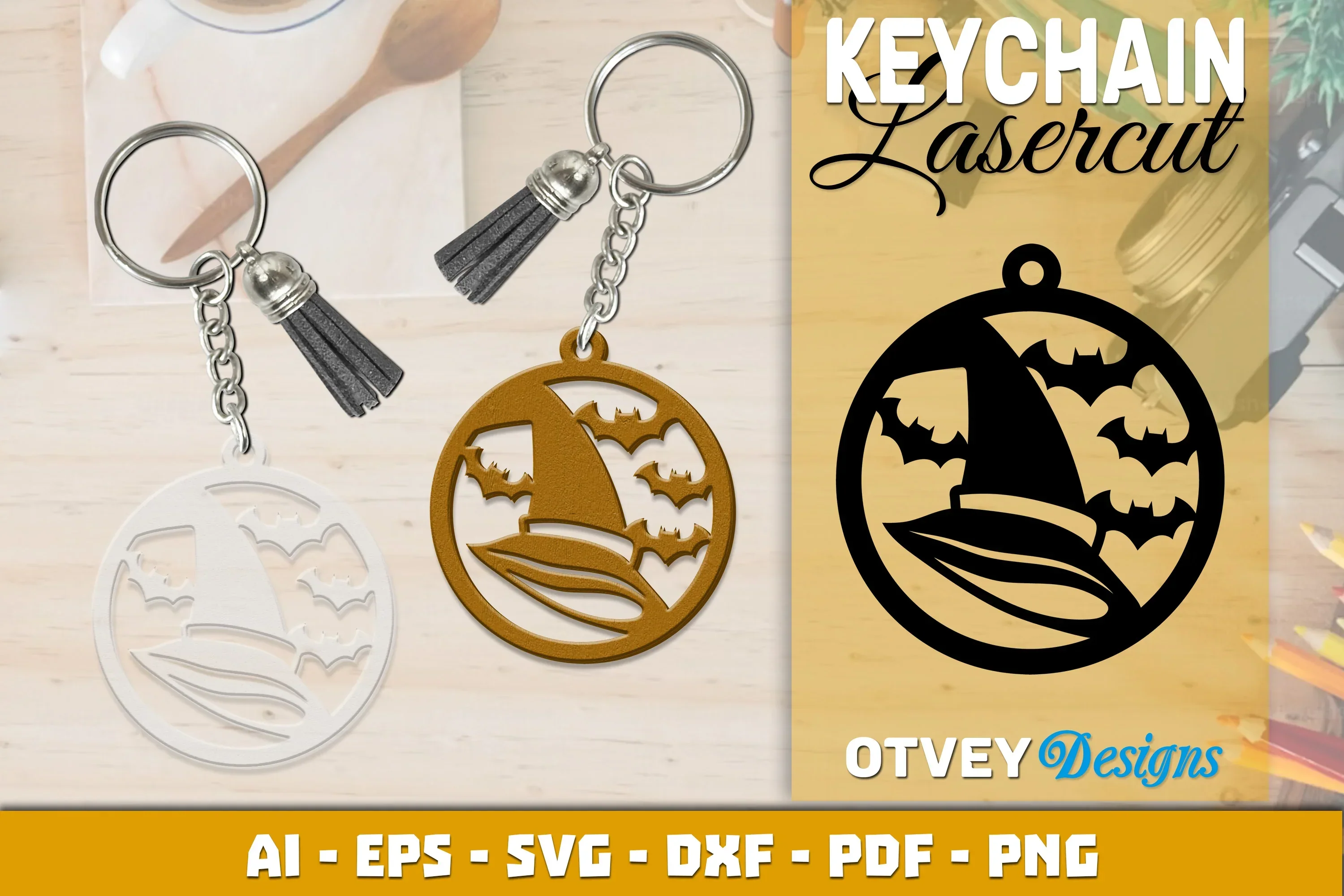 Keychain Halloween Lasercut SVG Bundle