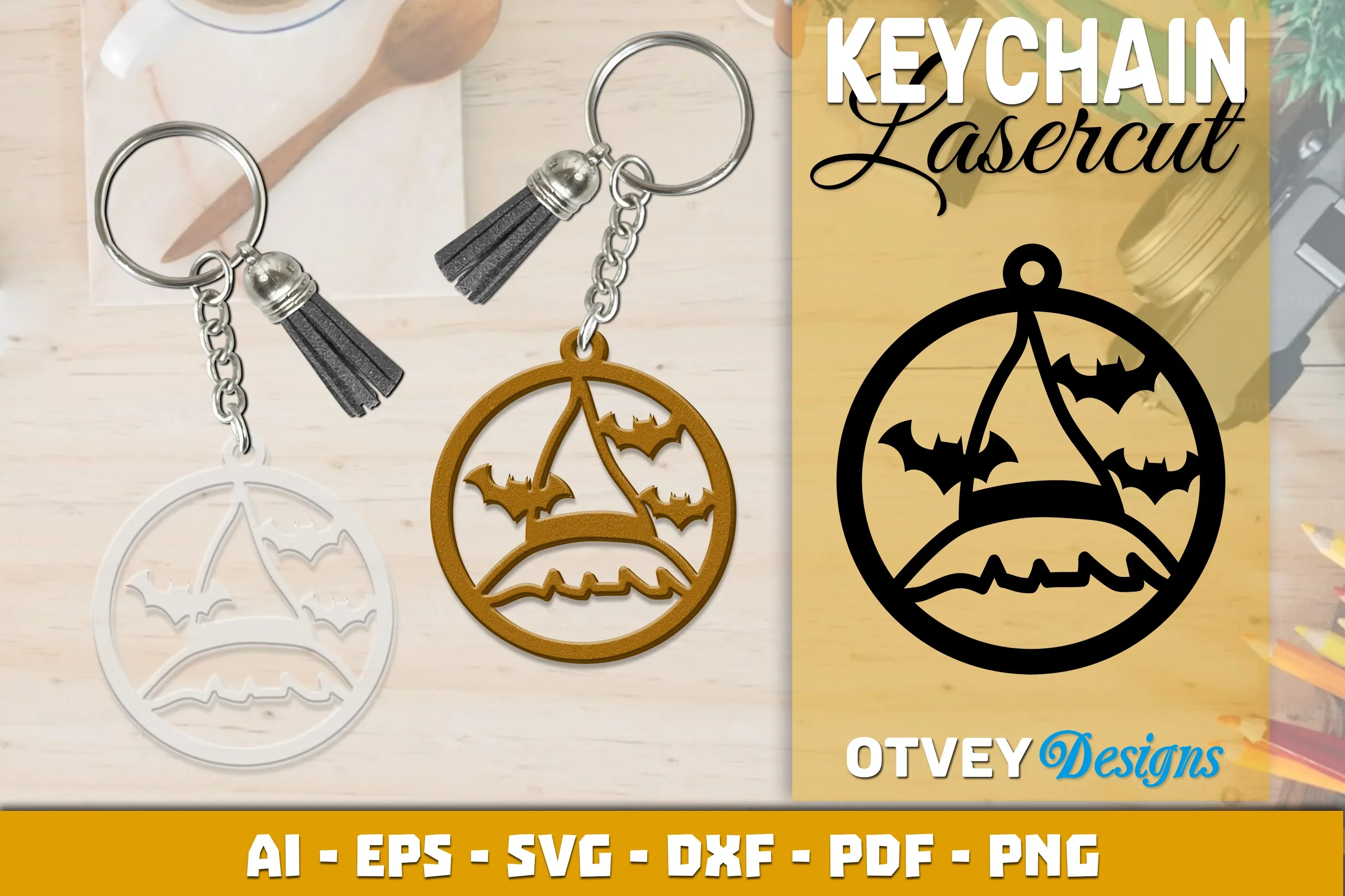 Keychain Halloween Lasercut SVG Bundle