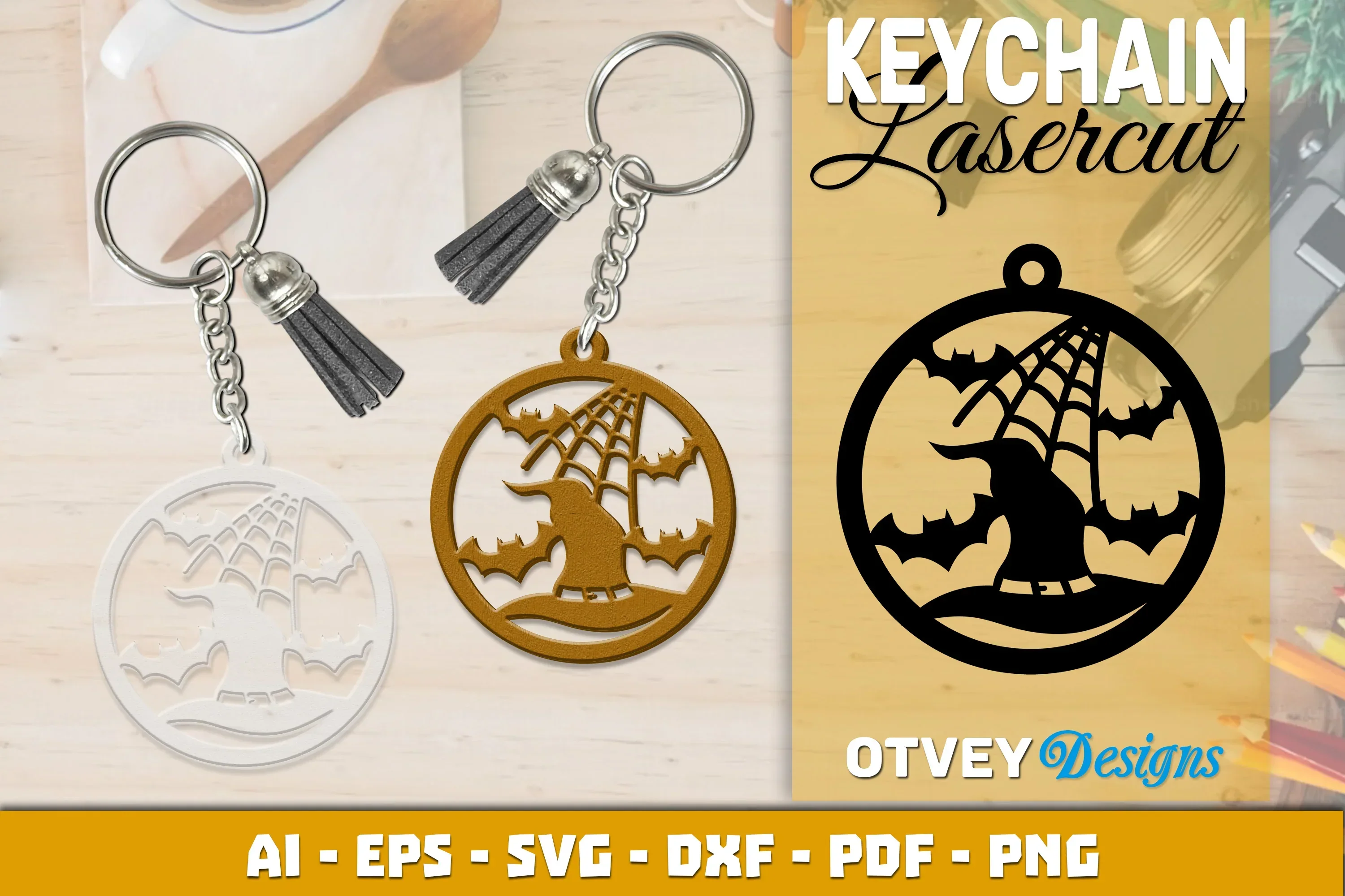 Keychain Halloween Lasercut SVG Bundle