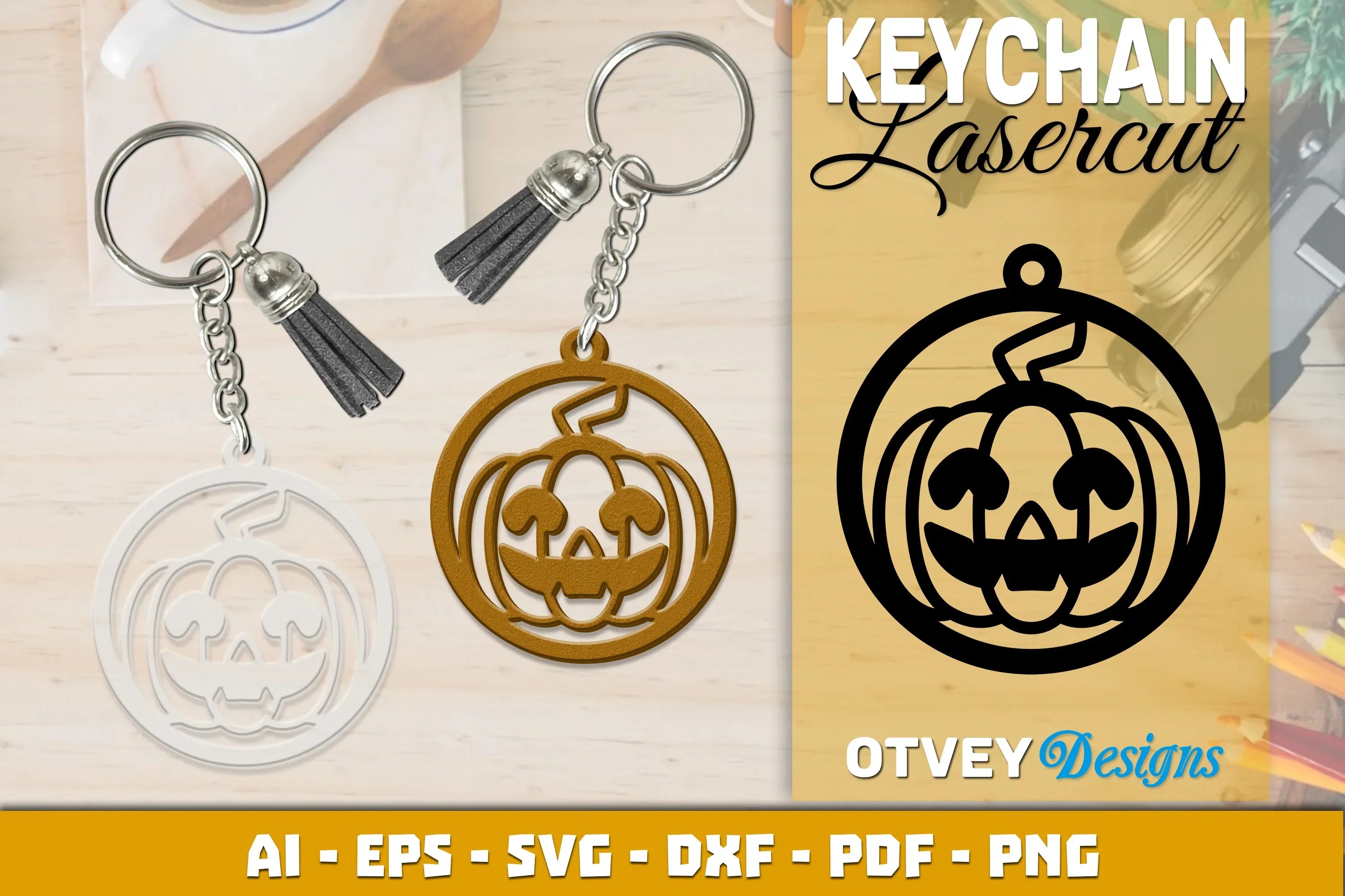 Keychain Halloween Lasercut SVG Bundle