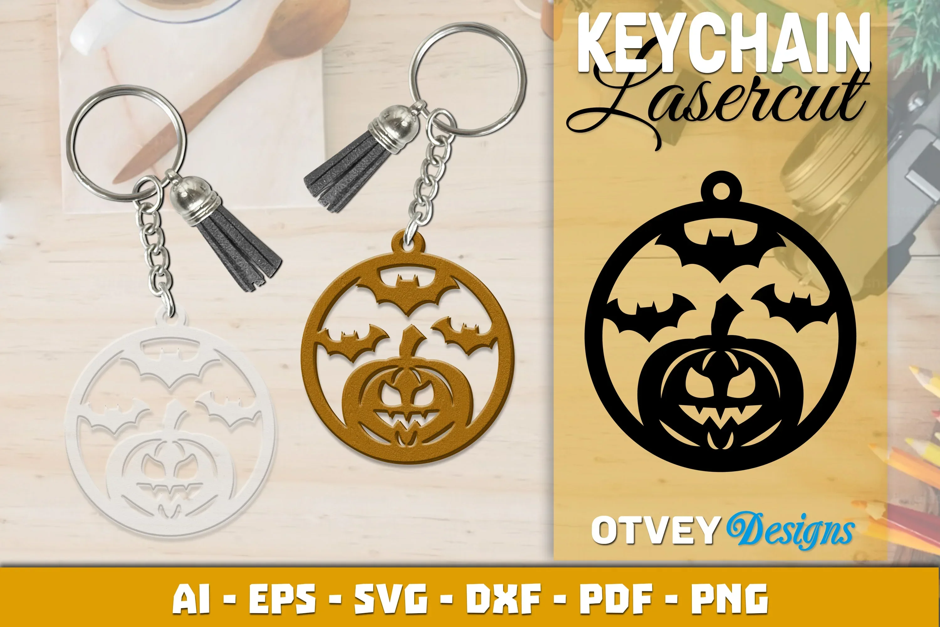 Keychain Halloween Lasercut SVG Bundle