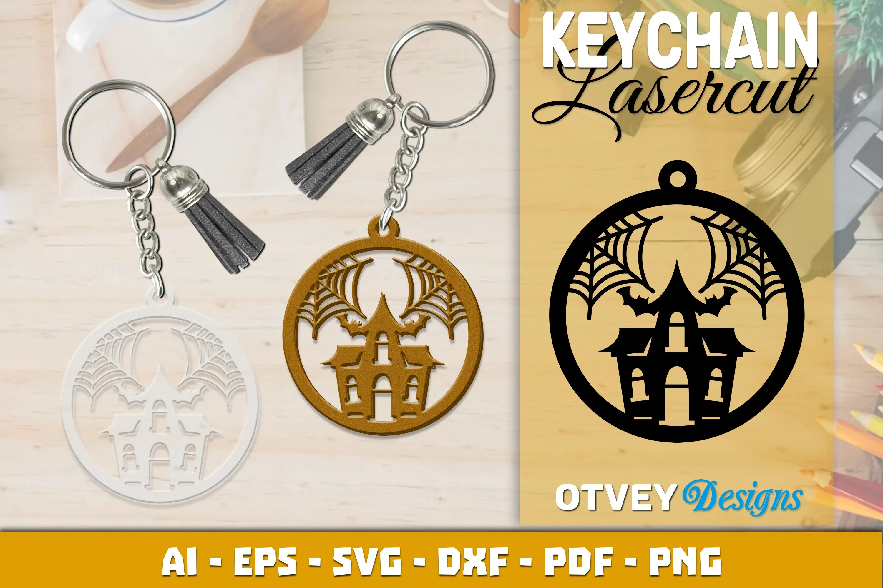 Keychain Halloween Lasercut SVG Bundle