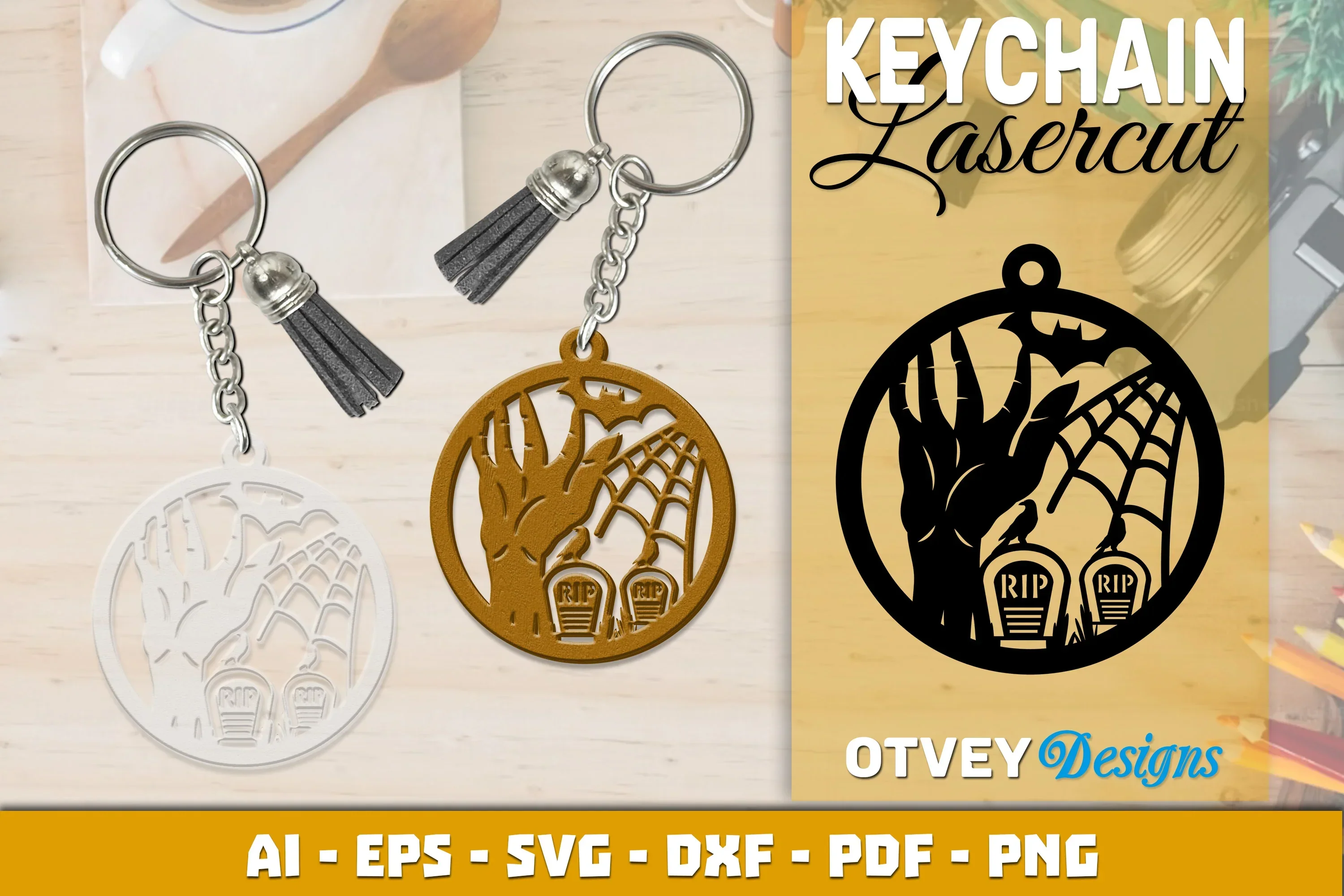 Keychain Halloween Lasercut SVG Bundle